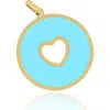 The Lovery Fine Jewelry Turquoise Donut Heart Charm In Blue