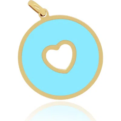 The Lovery Fine Jewelry Turquoise Donut Heart Charm In Blue