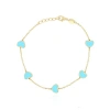 The Lovery Fine Jewelry Turquoise Heart Station Bracelet In Blue