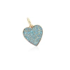 The Lovery Fine Jewelry Turquoise Pave Heart Charm In Blue