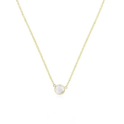 The Lovery Fine Jewelry White Topaz Single Bezel Necklace