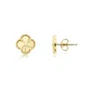 The Lovery Fluted Gold Clover Stud Earrings 6 Millimeters