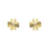 The Lovery Fluted Gold Four Leaf Clover Stud Earrings In Multi