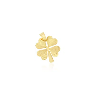 The Lovery Fluted Gold Lucky Clover Charm