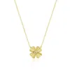The Lovery Fluted Gold Single Four Leaf Clover Necklace