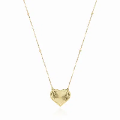 The Lovery Fluted Gold Single Heart Necklace In Multi