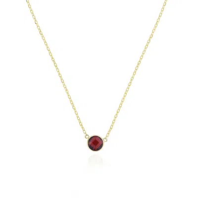 The Lovery Garnet Single Bezel Necklace In Gold