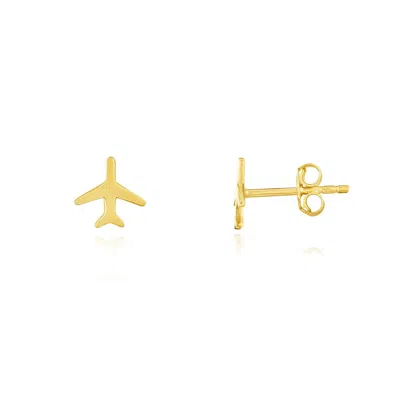 The Lovery Gold Airplane Stud Earrings