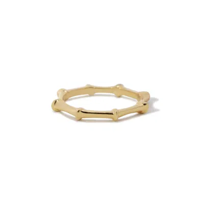The Lovery Gold Bamboo Ring In Multi