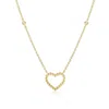 The Lovery Gold Bead Open Heart Necklace In Multi