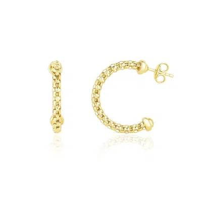 The Lovery Gold Box Chain Hoop Earrings In Multi