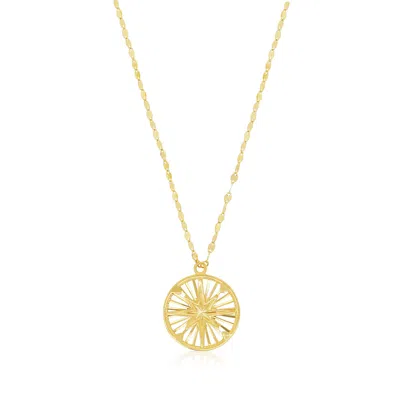 The Lovery Gold Compass Medallion Necklace In Multi