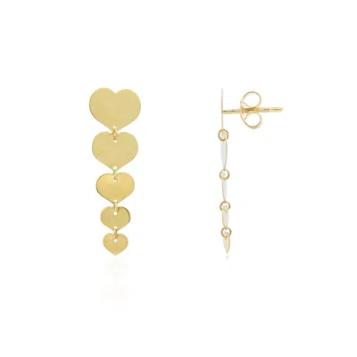 The Lovery Gold Graduating Heart Dangle Earrings In Multi