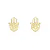 The Lovery Gold Hamsa Stud Earrings In Multi