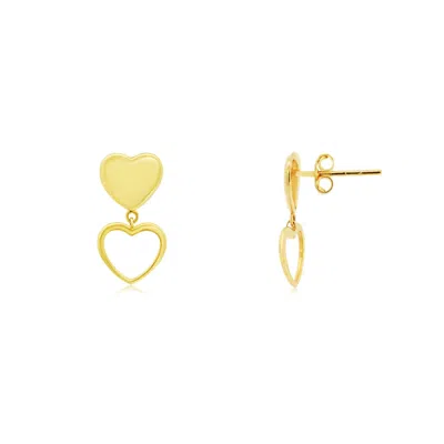The Lovery Gold Heart Drop Earrings