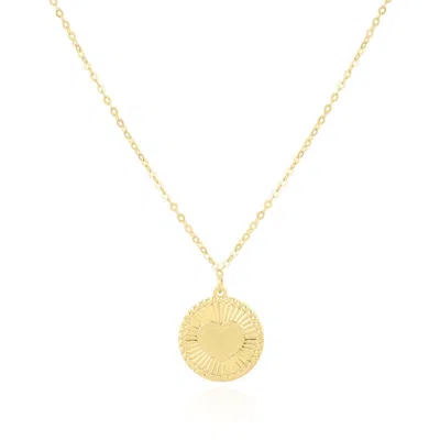 The Lovery Gold Heart Medallion Necklace