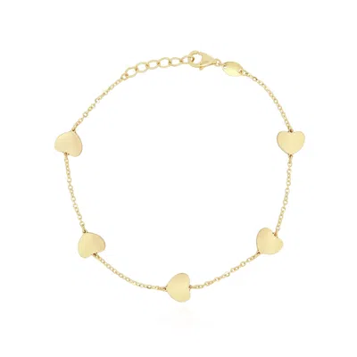 The Lovery Gold Heart Station Bracelet In Multi