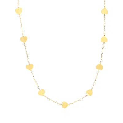 The Lovery Gold Heart Station Necklace In Multi