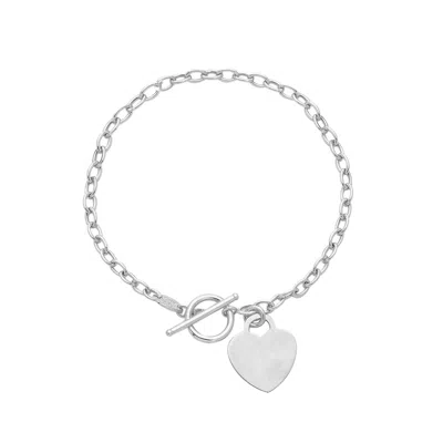 The Lovery Gold Heart Toggle Bracelet 14k White Gold In Multi