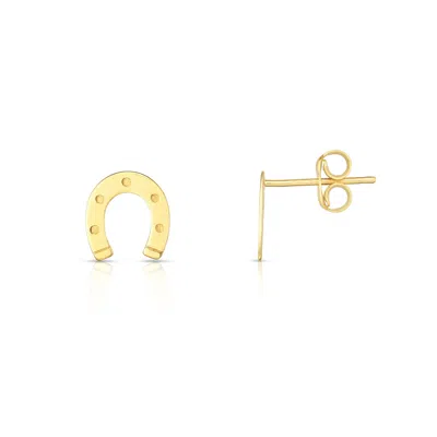 The Lovery Gold Horseshoe Stud Earrings In Multi