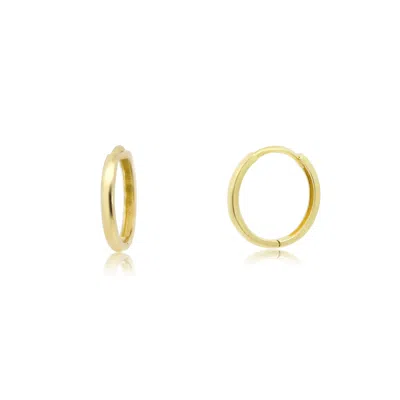 The Lovery Gold Huggie Hoop Earrings 13x2 Yellow Gold