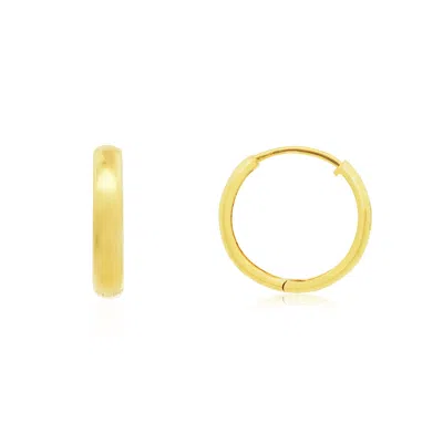The Lovery Gold Huggie Hoop Earrings 18x3.4 Millimeters Yellow Gold
