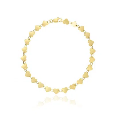 The Lovery Gold Mirrored Heart Bracelet In Multi