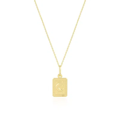 The Lovery Gold Moon Tag Necklace In Multi