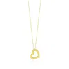 The Lovery Gold Open Heart Necklace In Multi