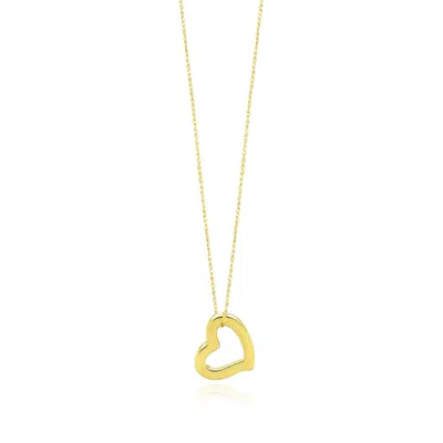 The Lovery Gold Open Heart Necklace In Multi