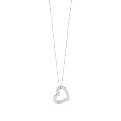 The Lovery Gold Open Heart Necklace In Metallic