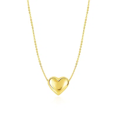 The Lovery Gold Puffy Heart Necklace In Multi