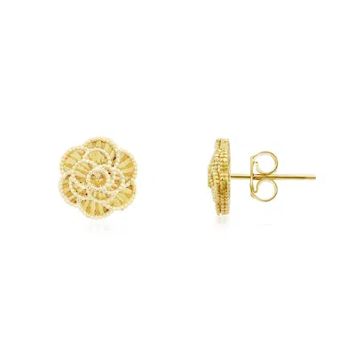 The Lovery Gold Rose Stud Earrings