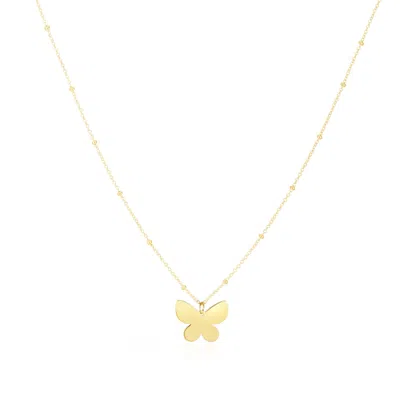 The Lovery Gold Single Butterfly Bead Necklace