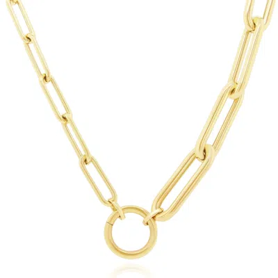 The Lovery Half & Half Paperclip Charm Holder Chain Necklace In Multi