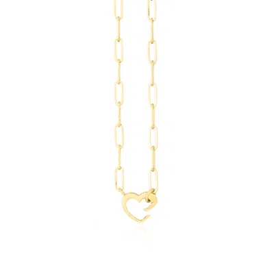 The Lovery Heart Charm Holder Paperclip Necklace In Multi