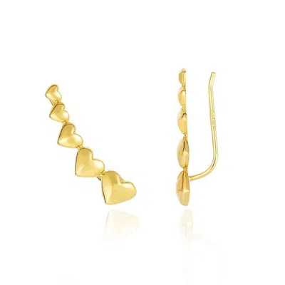 The Lovery Heart Ear Climber Earrings In Multi