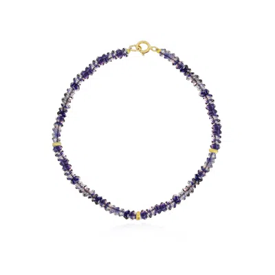 The Lovery Iolite Bead Bracelet In Purple