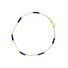 The Lovery Lapis Bar Chain Bracelet In Blue