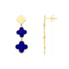 The Lovery Lapis Graduating Clover Dangle Earrings In Blue
