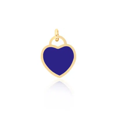 The Lovery Lapis Heart Padlock Charm 15mm In Blue
