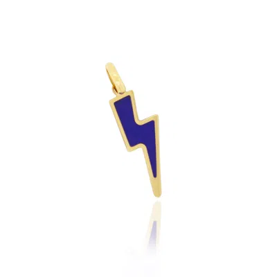 The Lovery Lapis Lightning Bolt Charm In Multi