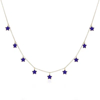 The Lovery Lapis Star Dangle Necklace In Blue