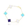The Lovery Large Blue Mixed Clover Bracelet In Multi
