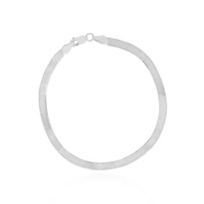 The Lovery Large Herringbone Bracelet In Silver