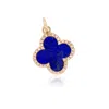 The Lovery Large Lapis Diamond Clover Charm In Multi