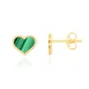 The Lovery Large Malachite Heart Stud Earrings In Multi