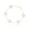 The Lovery Large Mother Of Pearl Clover Bracelet In Multi