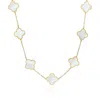 The Lovery Large Mother Of Pearl Clover Necklace In Multi