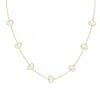 The Lovery Large Mother Of Pearl Heart Station Necklace In Multi